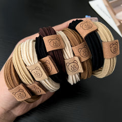 5pcs Little Bear Hair Rope Elastic Headband Thick Hair Ties