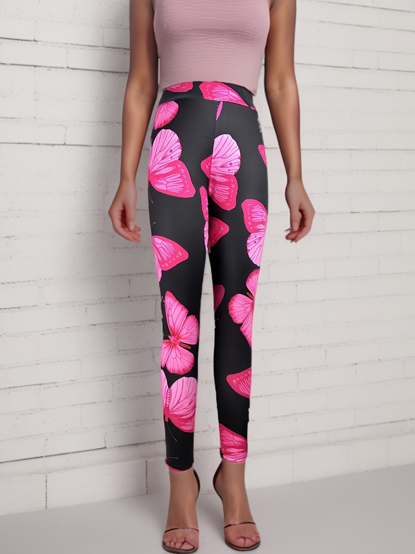 Butterfly Print Yoga Workout Leggings for Women