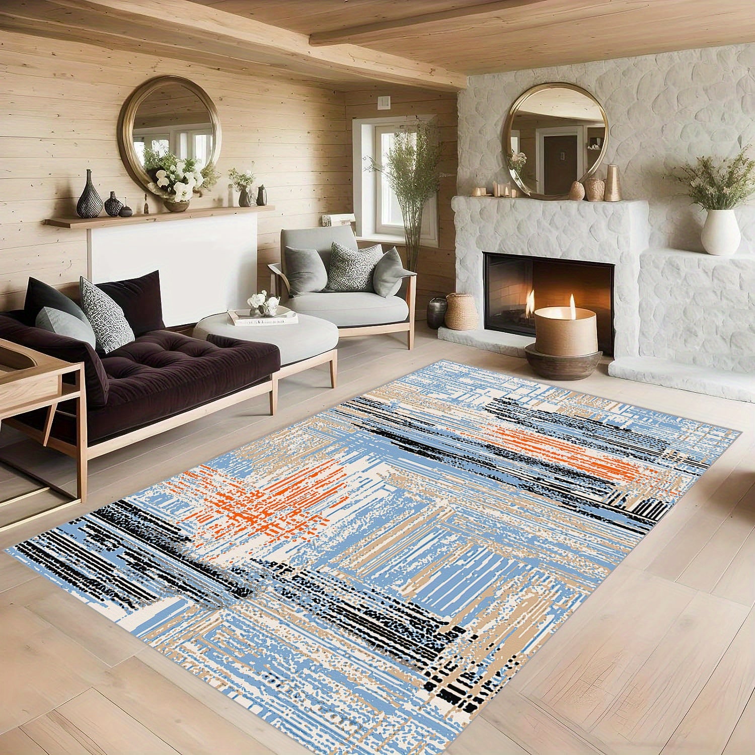 Abstract Shading Art Carpet Soft Non Slip Easy to Clean Modern Home Decor
