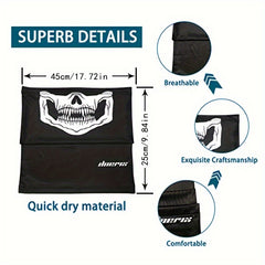 2pcs Skull Face Mask Motorcycle Riding Neck Scarf Outdoor Half Face Cover