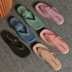 Women's Platform Flip Flops Open Toe Casual Slippers