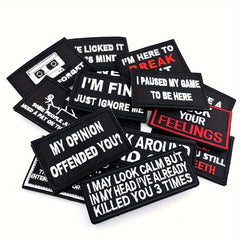 15pcs Embroidery Patches Applique Morale Patches for Vest Hat Jacket