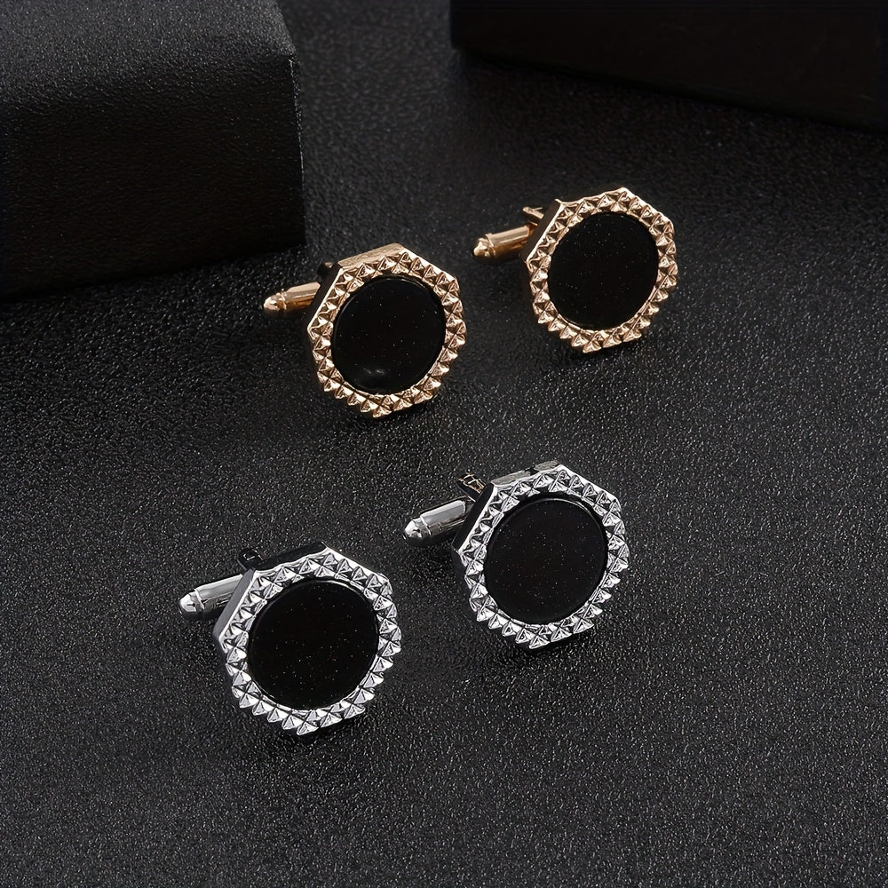 Metal Hexagon Button Cufflinks Shirt Cufflinks Versatile Accessories