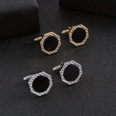 Metal Hexagon Button Cufflinks Shirt Cufflinks Versatile Accessories