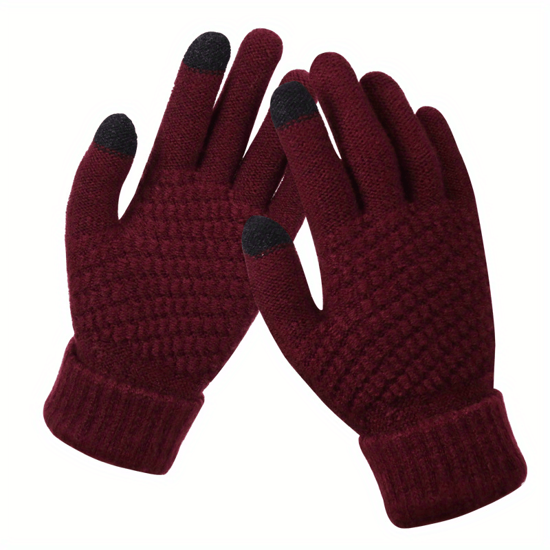 Knitted Warm Couple Gloves Plush Short Gloves