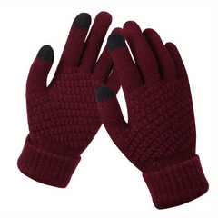 Knitted Warm Couple Gloves Plush Short Gloves