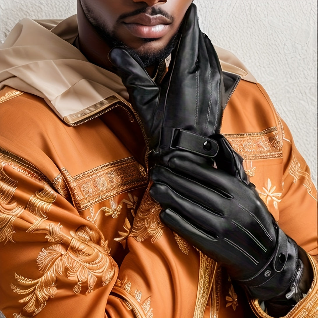 Men's Insulated Touch Screen PU Cycling Gloves