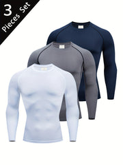 Men's Spring Autumn Fitness Tight Fitting Top Quick Drying Sports Layer