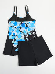 Floral Tank Top & Shorts Swimsuit Set