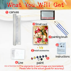 DIY Paint by Numbers Kit Peonies in Vase Floral Art