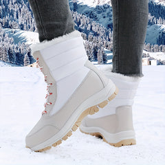 Faux Fur Lined Thermal Snow Boots Waterproof Hiking Shoes