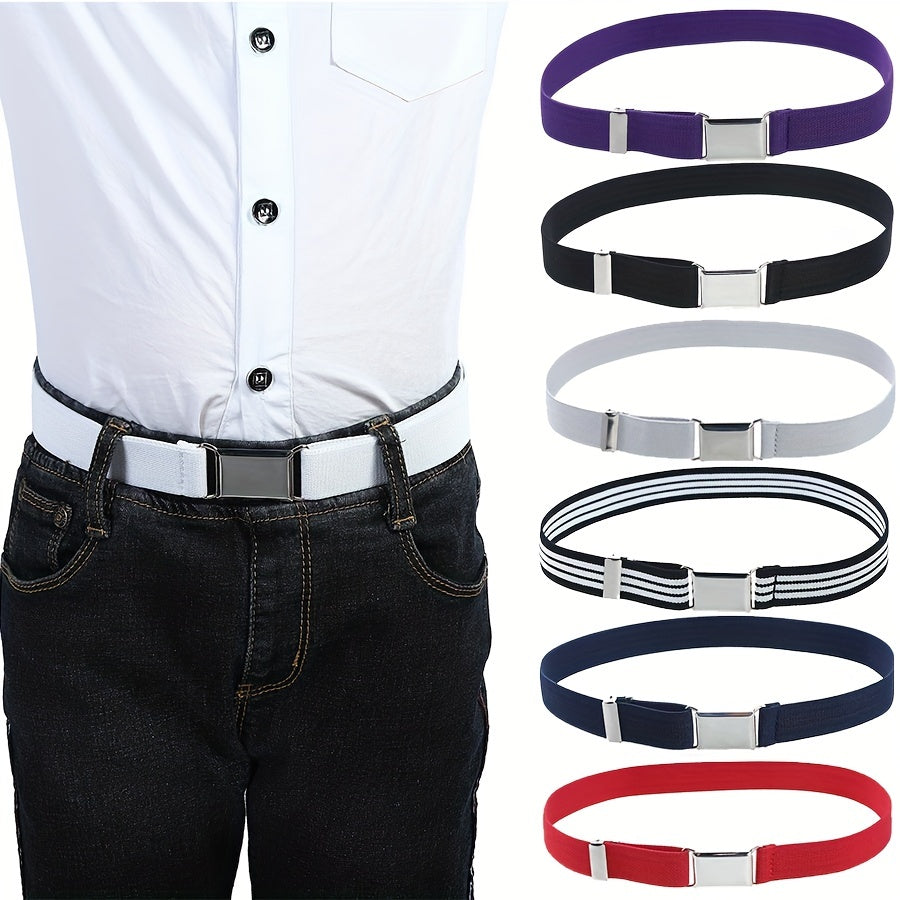 Stretch Belt for Jeans Pants Elastic Adjustable Buckle Belt