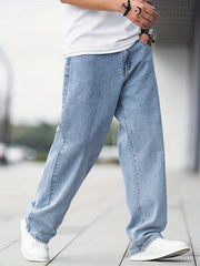 Men's Wide Leg Jeans Casual Street Style Denim Pants