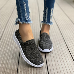 Women's Knitted Non-slip Loafers Breathable Slip On Flat Shoes