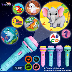 WISEHULEN Kids Projection Flashlight with 32 Educational Patterns
