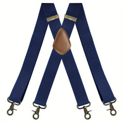 Men's Adjustable Elastic Suspenders Trouser Braces 3X back 4 Snap Hooks