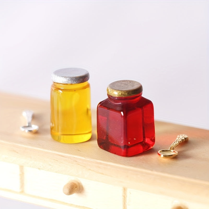 DIY Dollhouse Accessories Set - Jam Jars and Honey Jars for Kitchen Decor