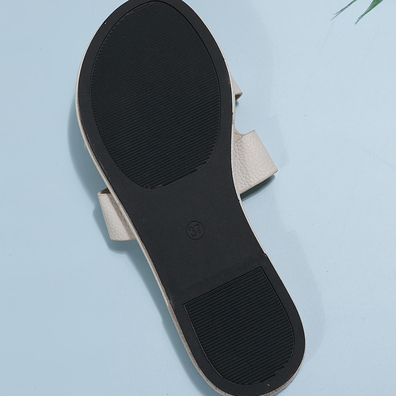 Women's Flat Slides Open Toe Leather Sandals