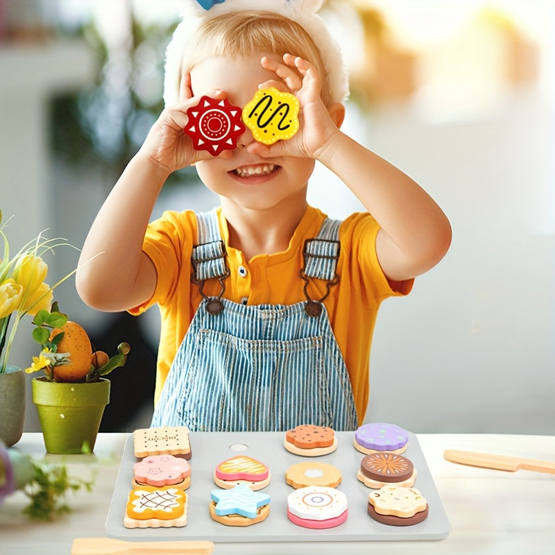 Baking Cookie Playset for Pretend Play Wooden Toy Set
