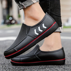 Men's Waterproof Slip On Low Top Rain Boots for Outdoor Activities