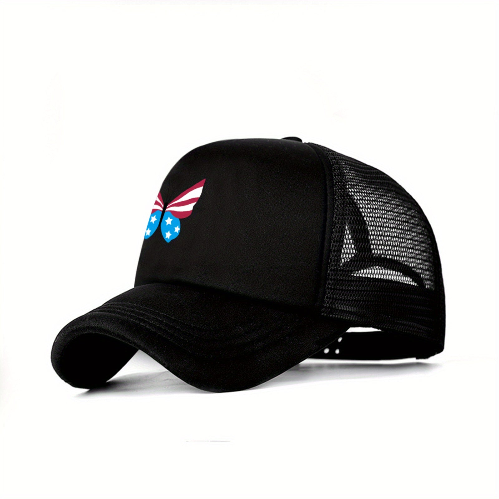 Butterfly Trucker Hat Mesh Baseball Cap Independence Patriotic