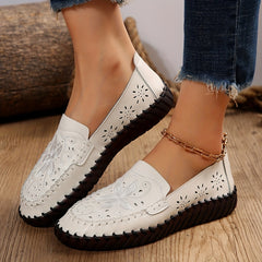 Women's Hollow Out Slip On Embroidered Shoes Lightweight Outdoor Shoes