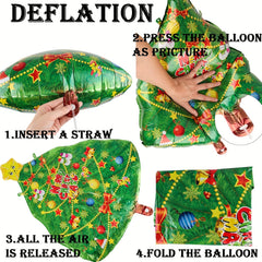 40pcs Christmas Balloons Foil And Latex Balloons Christmas Red Green Balloons