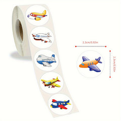 500pcs Cartoon Airplane Reward Stickers Roll - Decorative Stickers