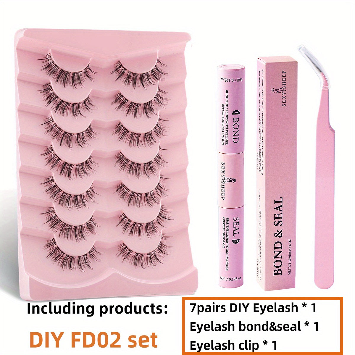 7 Pairs Natural Look 3D Faux Mink Cluster Lashes Set