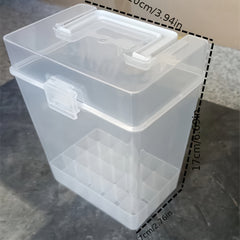 Clear Storage Box Portable Paintbrush Marker Pen Holder Stationery Organizer