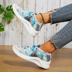 Women's Art Printed Sock Shoes Breathable Slip On Sports Shoes