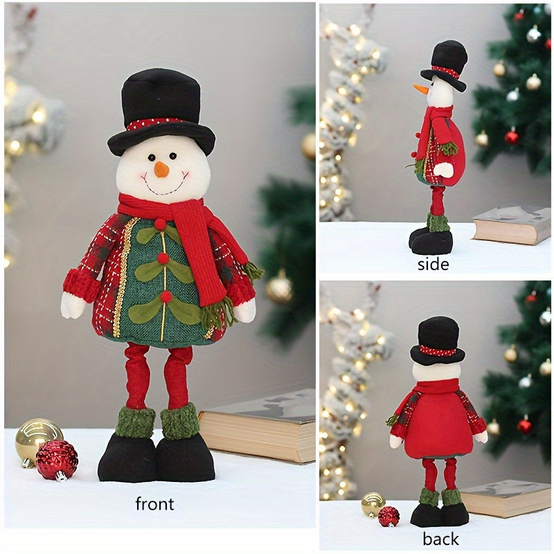 1pc Retractable Snowman Elk Doll Christmas Ornament