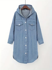Hooded Longline Denim Jacket