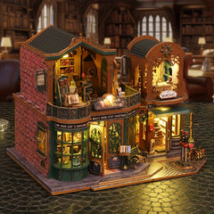 MAOMIYU 3D Wooden Bookshelf with 6 Compartments - Reddish Brown