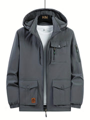 Men's Waterproof Hooded Jacket for Outdoor Activities