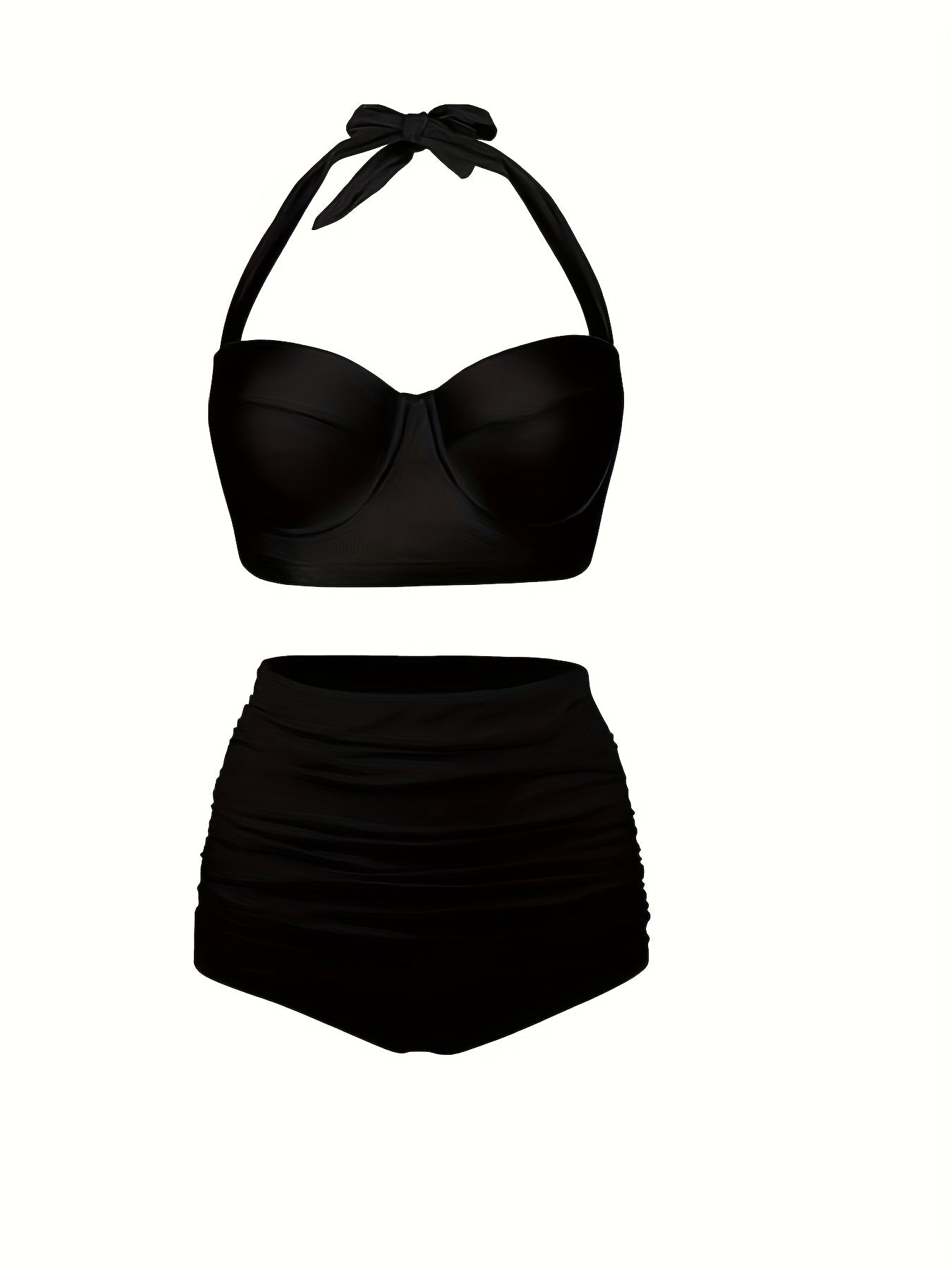 Molded Cup Halter Bra & Panty Bikini Set