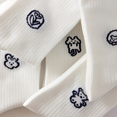 5 Pairs Cartoon Animal Essential Socks Women's Mid Tube Socks
