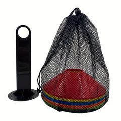 Soccer Training Equipment Cones & Marker Discs Set with Mesh Bag