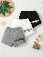 3pcs Baby Boys Casual Elastic Waist Shorts Set for Summer