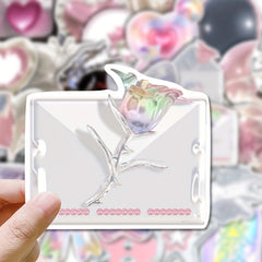 55pcs Pink Silvery Graffiti Stickers Pack for Kids Laptop Bike Notebook Decor