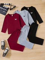 Boys Pigeon Pattern Sweatshirt & Sweatpants Set for Kids
