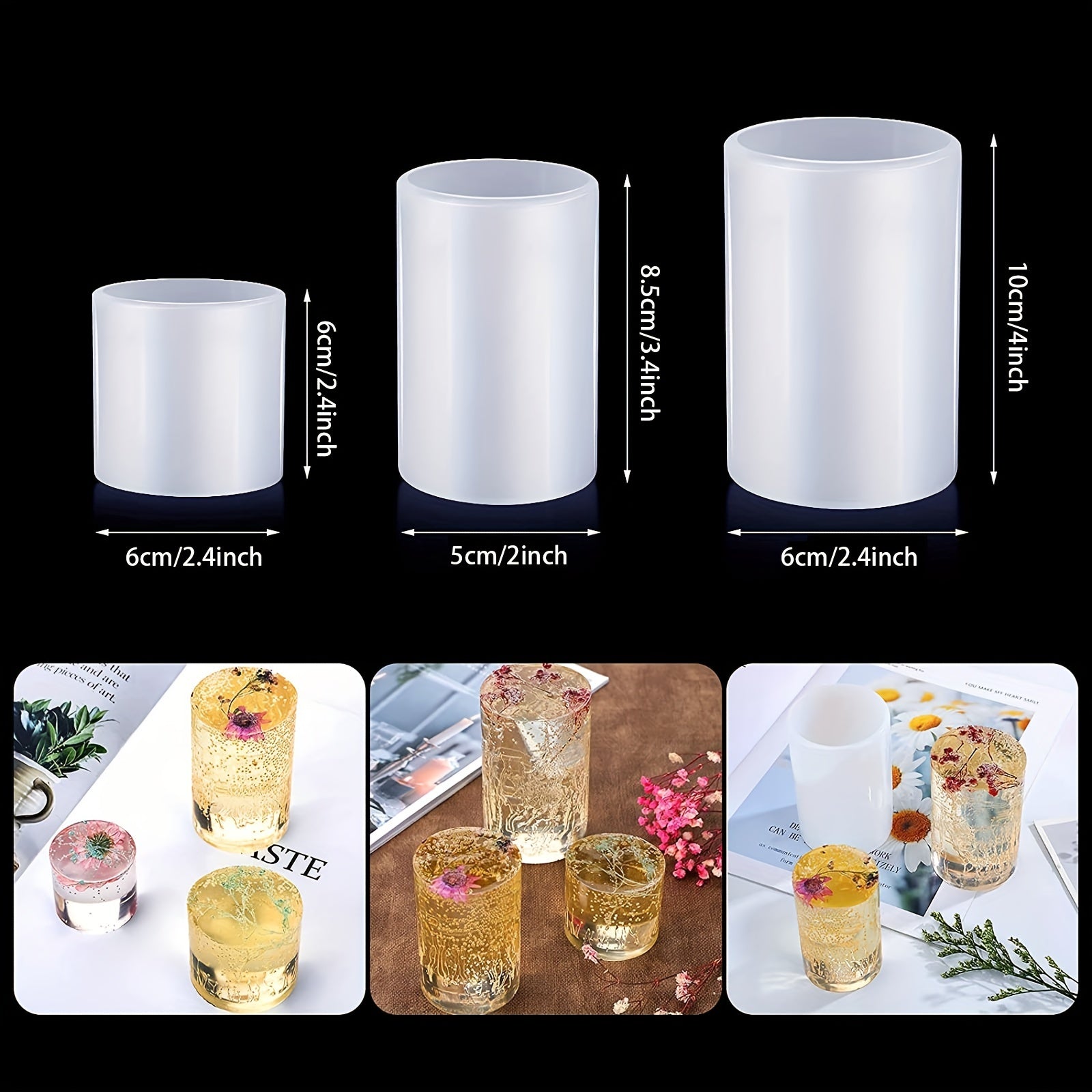 Resin Mold Cylinder Light with Wooden Base Stand
