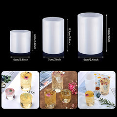 Resin Mold Cylinder Light with Wooden Base Stand