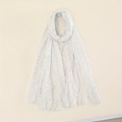 Beige Hot Stamping Scarf Vintage Cotton Large Shawl Women Hijab