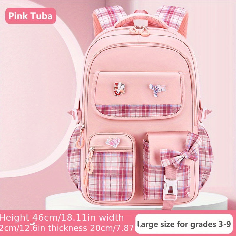 Kids Girls Cartoon Canvas Backpack Lightweight