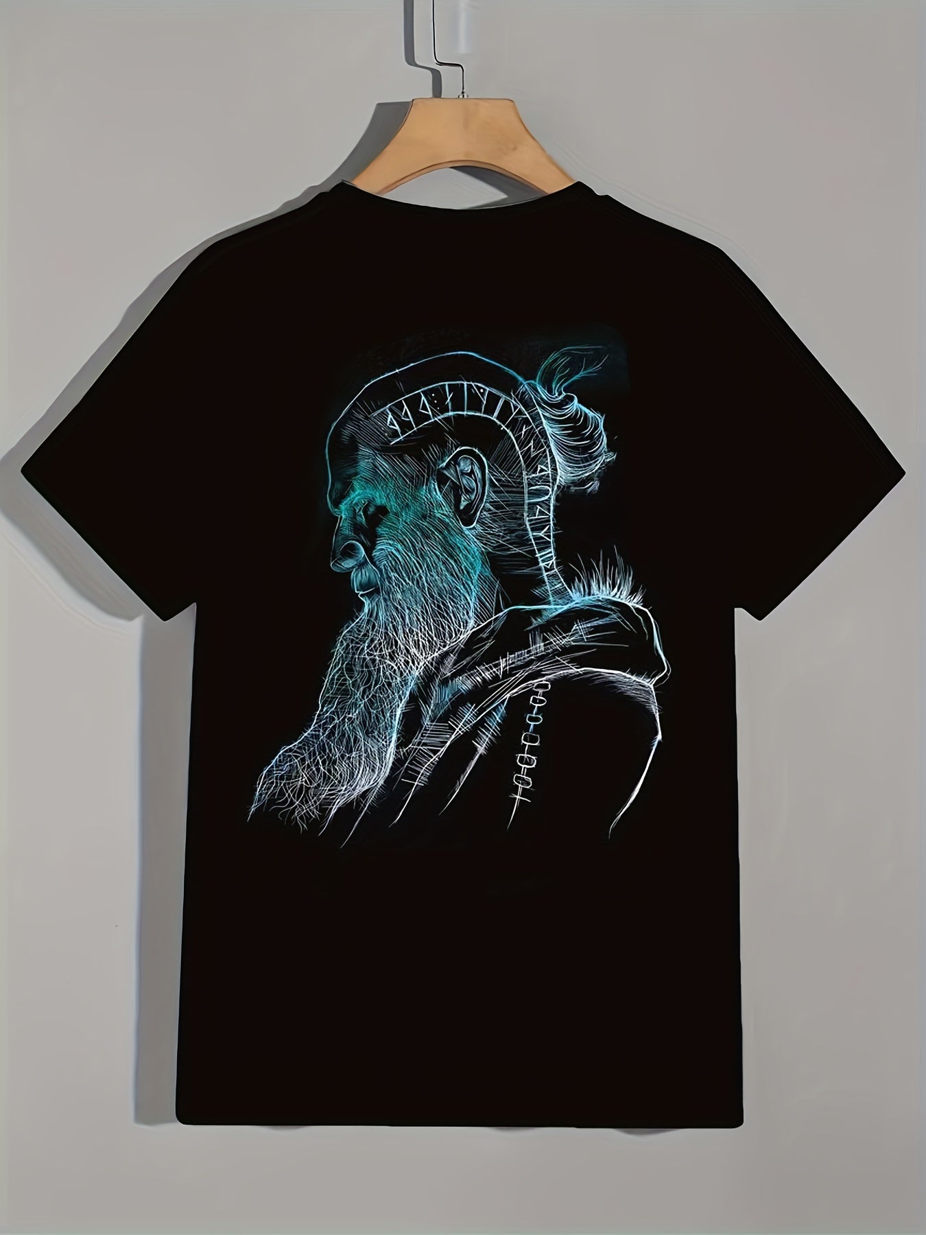 Old Man Pattern Print Men's Short Sleeve Graphic Tee