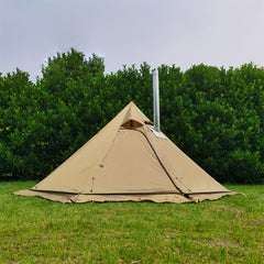 Large Pyramid Heat Tent 4 Seasons Camping Tent with Smoke Window Fireproof Cloth