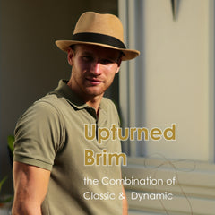 Wide Brim Straw Panama Hat Fedora for Men Women