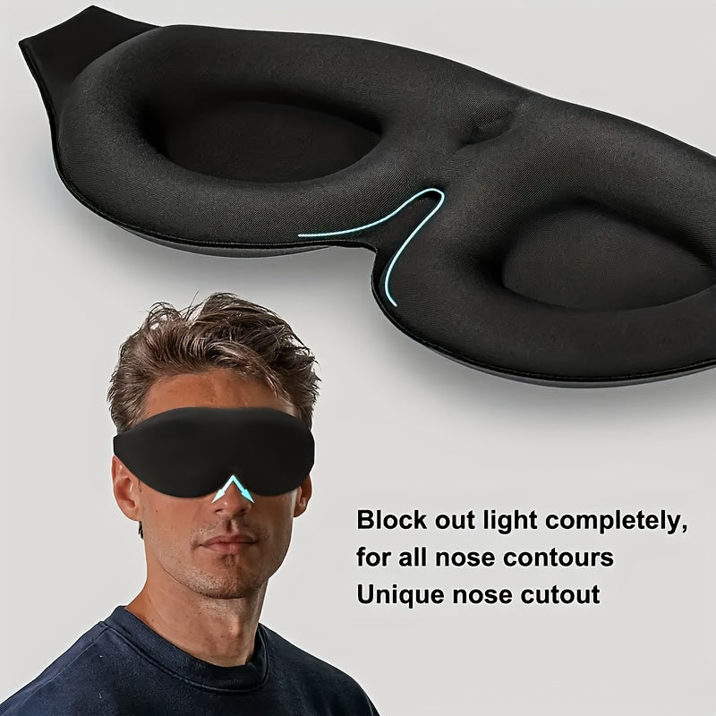 3D Contoured Blackout Eye Mask Adjustable Strap for Sleep Travel Yoga