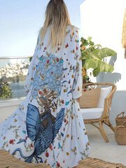Boho Sun Protection Summer Robe Vacation Cover Up For Beach Pool Bathing